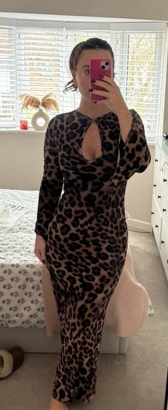 ASOS BNWT Asos design mesh leopard dress Size S