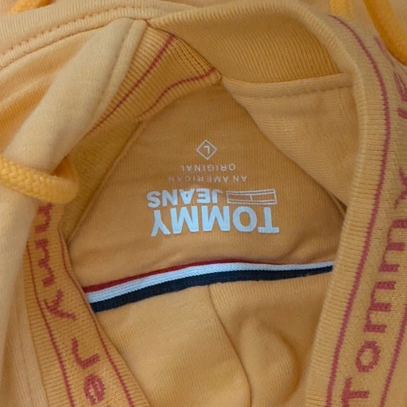 Tommy Jeans Tommy Jeans Hoodie Yellow Mustard Logo Hooded Sweatshirt XS 98% Cotton
