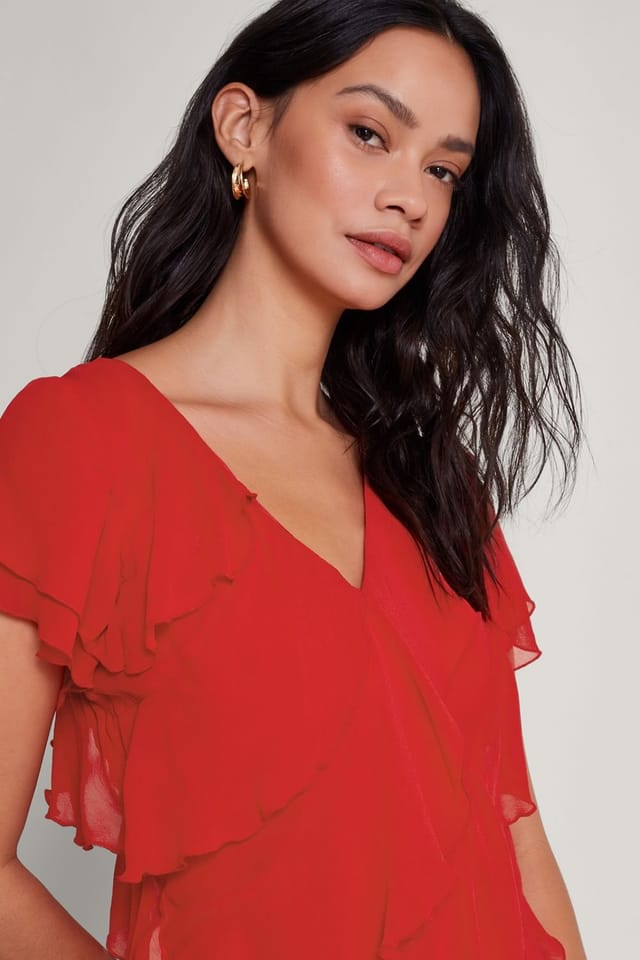 Monsoon Monsoon Women's Renata Ruffle Maxi Dress Red - 3