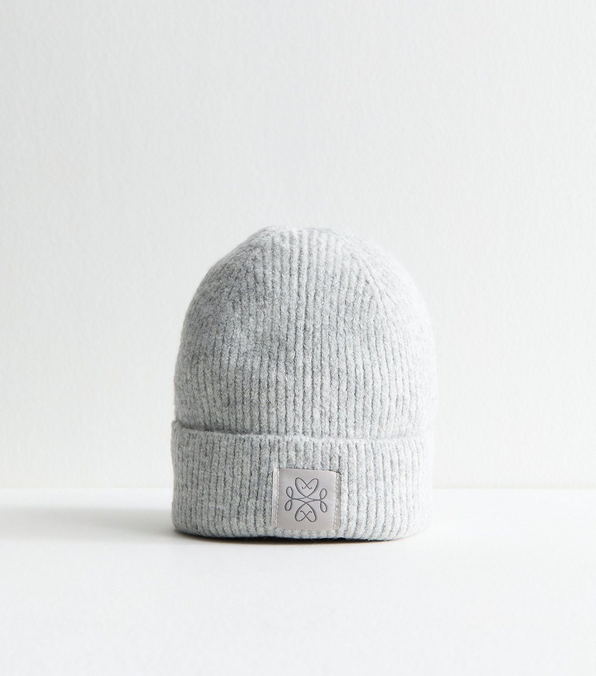 New Look Grey Ribbed Logo Tab Beanie New Look - 2