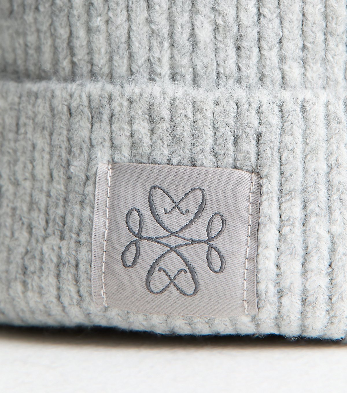 New Look Grey Ribbed Logo Tab Beanie New Look - 3