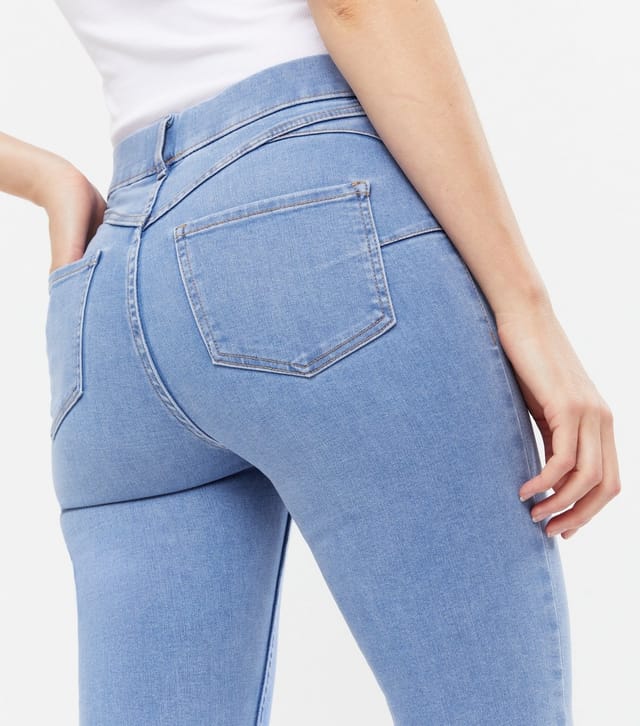 New Look Women's Bright Blue Mid Rise Lift & Shape Emilee Jeggings New Look - 3