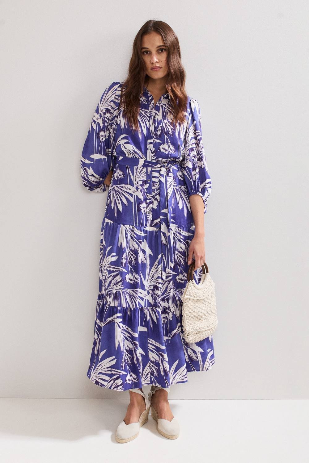 Phase Eight Phase Eight Women's Coralie Print Shirt Midaxi Dress in Cobalt - 3