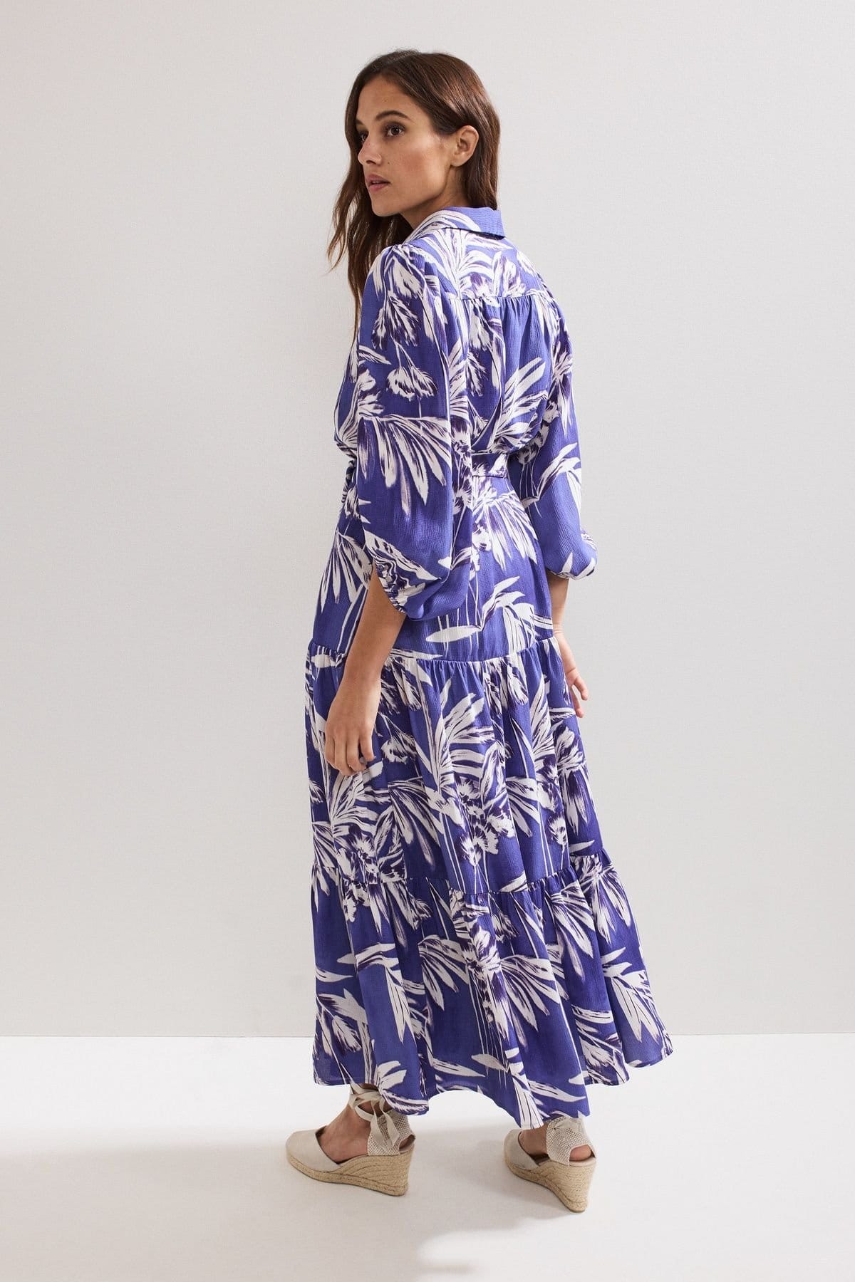 Phase Eight Phase Eight Women's Coralie Print Shirt Midaxi Dress in Cobalt - 4
