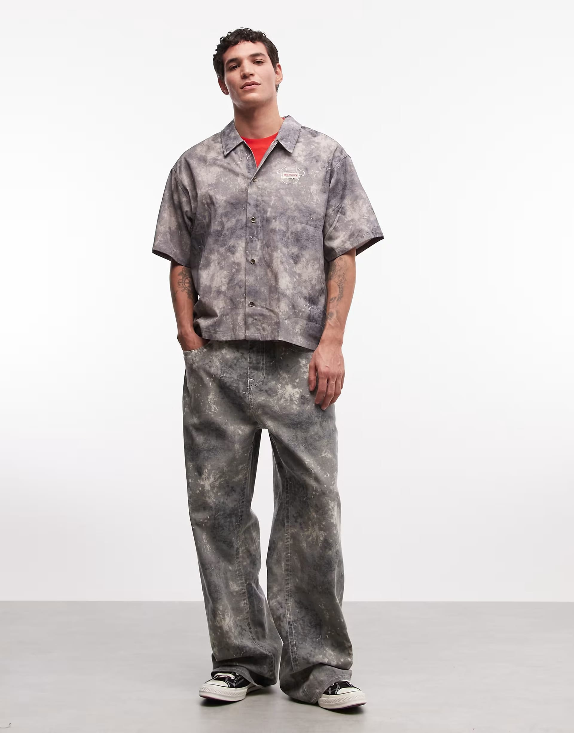True Religion Vinny Baggy Jean Co-ord in Tie Dye Camo