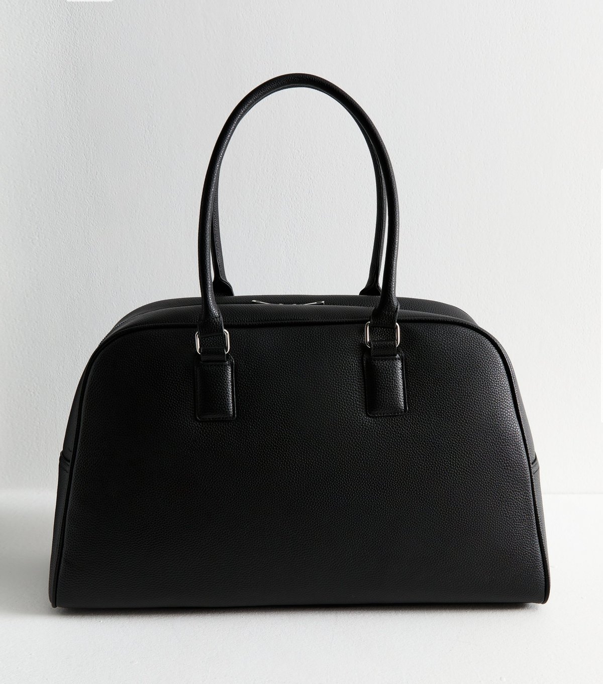 New Look Black Faux Leather Large Weekend Bag New Look - 4