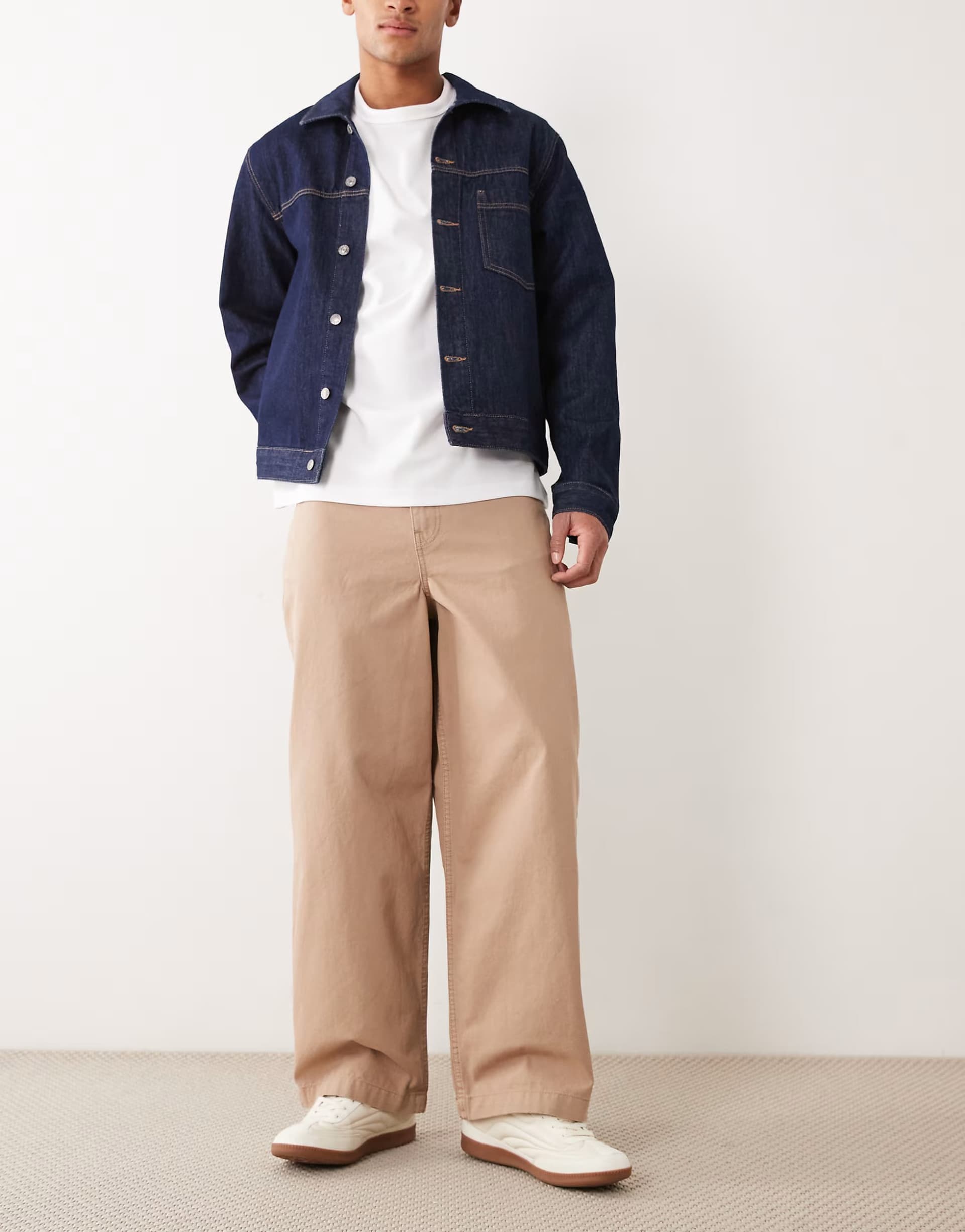 ASOS ASOS DESIGN barrel trousers in beige with vintage wash