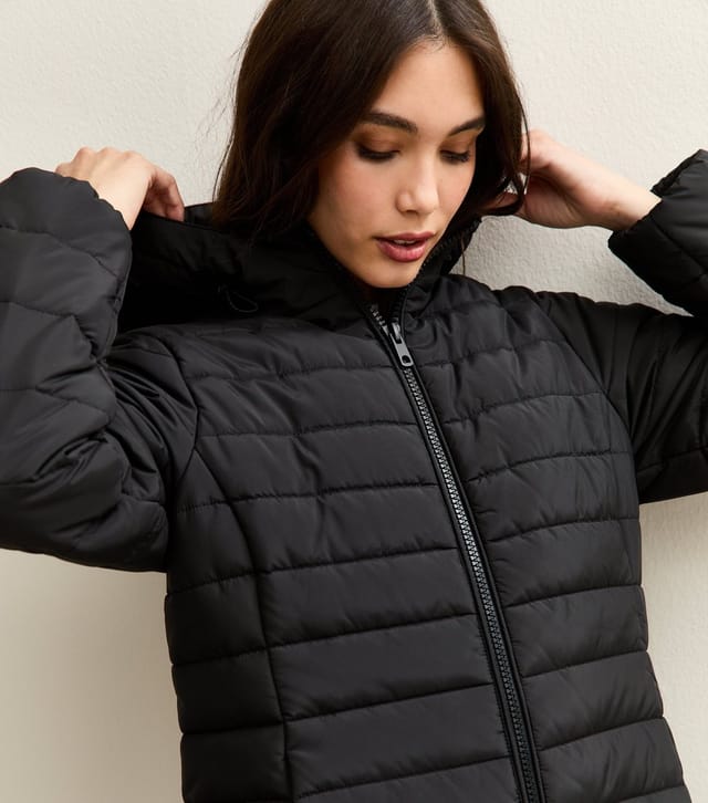 New Look Women's Black Longline Hooded Puffer Jacket New Look - 3