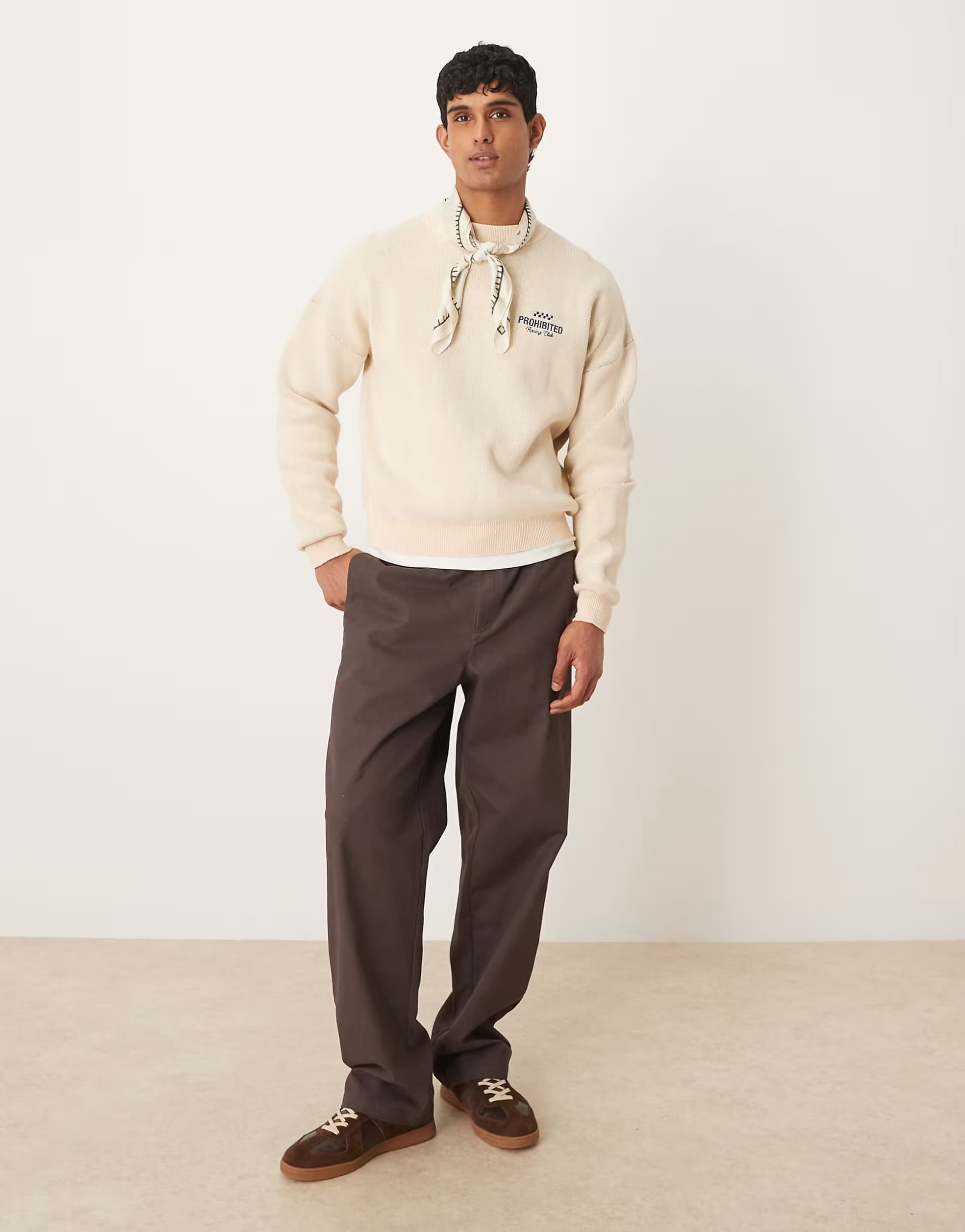 ASOS Prohibited vortex knitted crew neck jumper