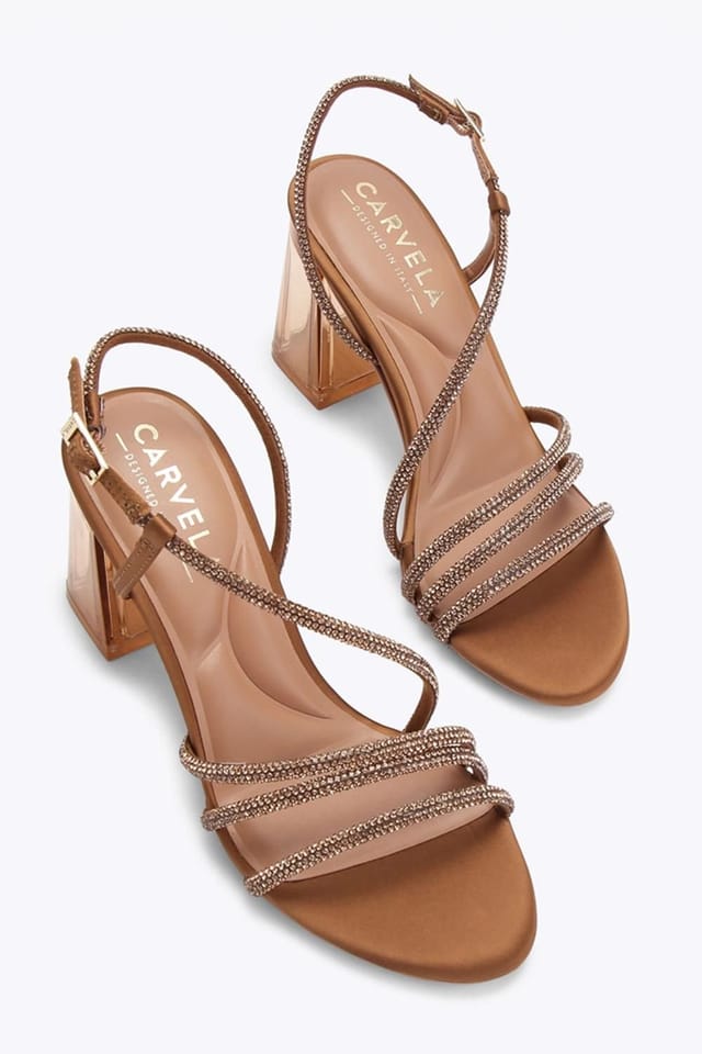 Carvela Carvela Women's 'Paparazza Jewel Block' Fabric Heels in Bronze - 2