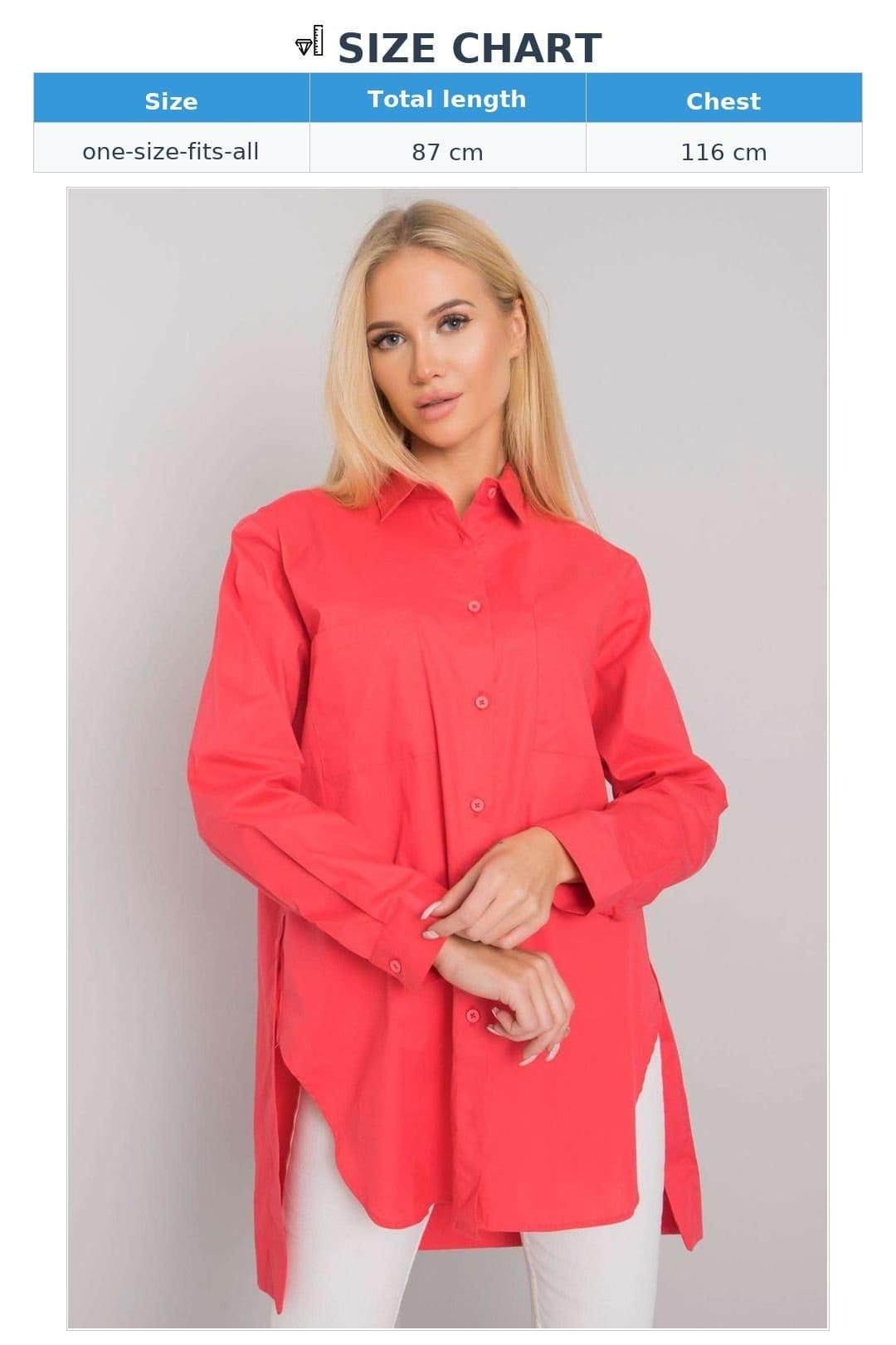 Love Lace Love Lace Women's Long Sleeve Buttoned Cotton Shirt Long Cut in Pink - 4