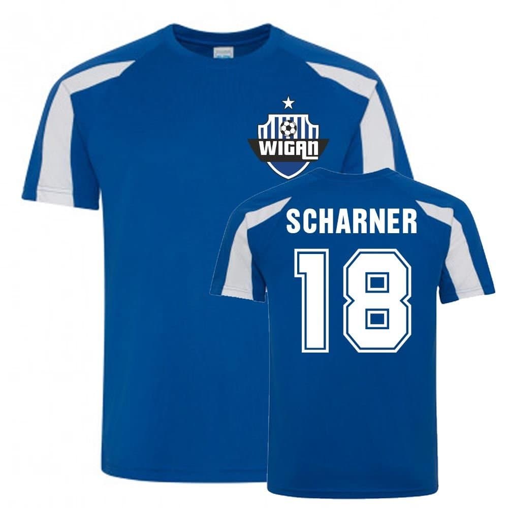 Wigan Wigan Men's Paul Scharner Sports Training Jersey in Blue
