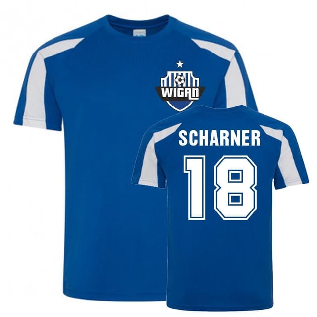 Wigan Wigan Men's Paul Scharner Sports Training Jersey in Blue - 2