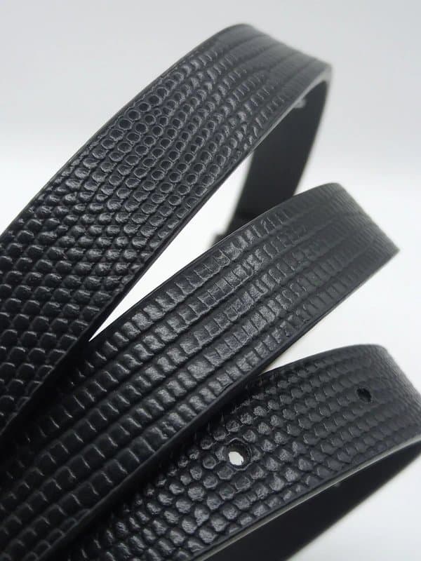 Even&Odd Black Snake Skin Effect Skinny Belt Gold Coloured Round Buckle 35"-39" Jeans