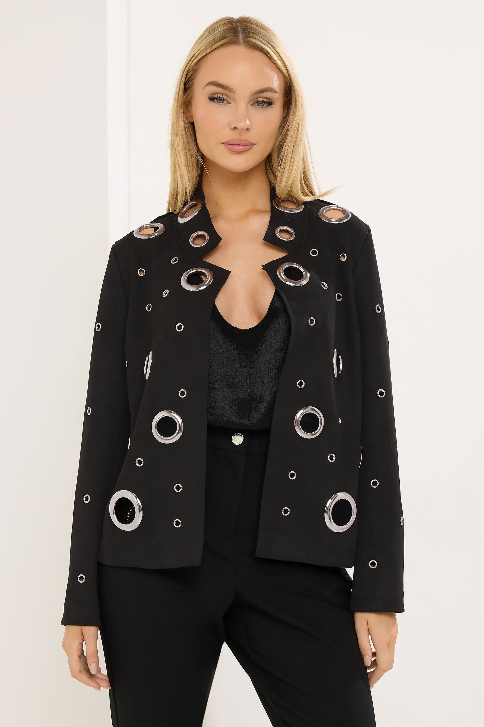 Star By Julien Macdonald Star by Julien Macdonald Women's Suede Eyelet Jacket in Black