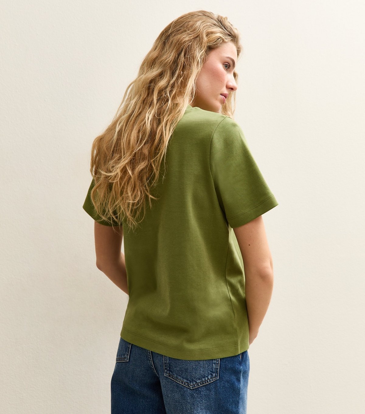New Look Women's Premium Dark Khaki Heavyweight Cotton T-Shirt New Look - 4
