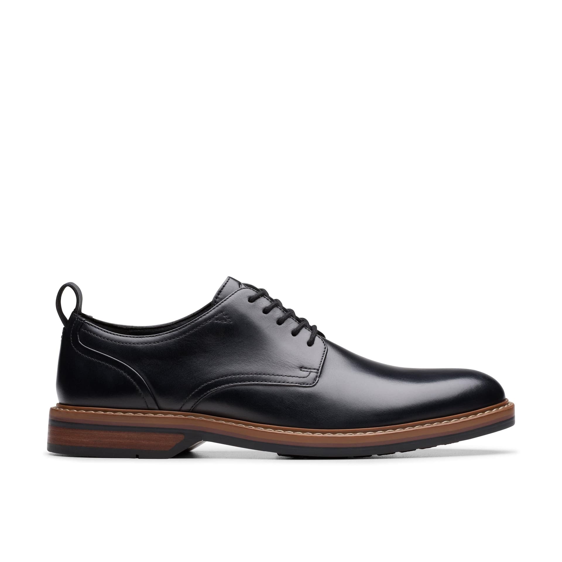 Clarks Clarks Men's Aldwin Lace Black Leather Derby Shoes, Lace Up