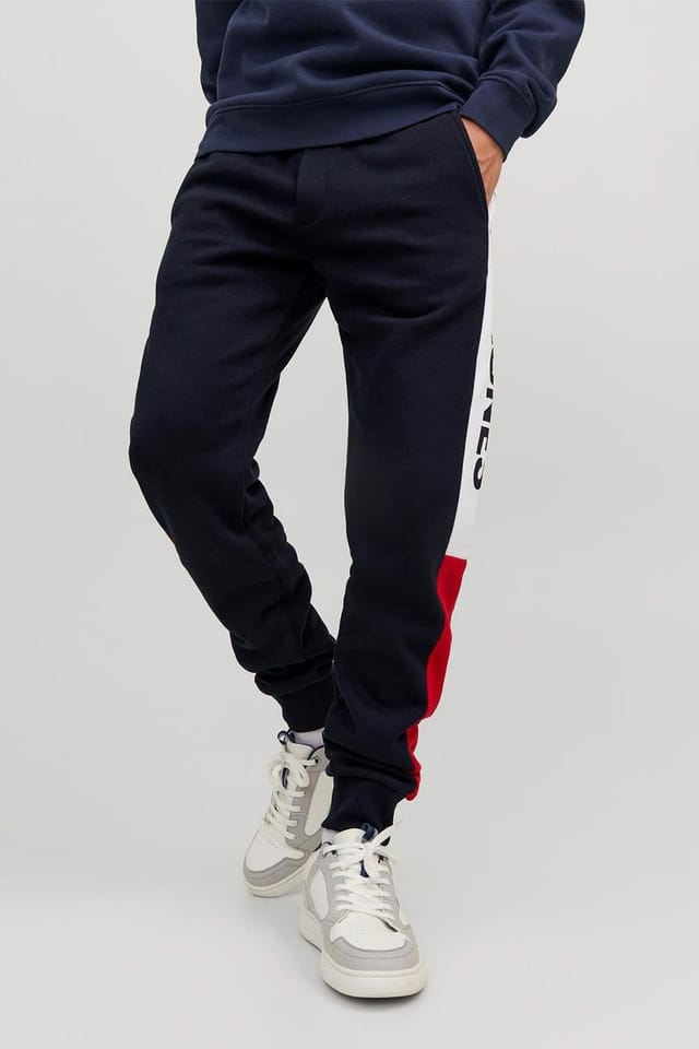 jack & jones Jack & Jones Men's Logo Cotton Sweatshirt Navy Blazer Pullover Style - 3