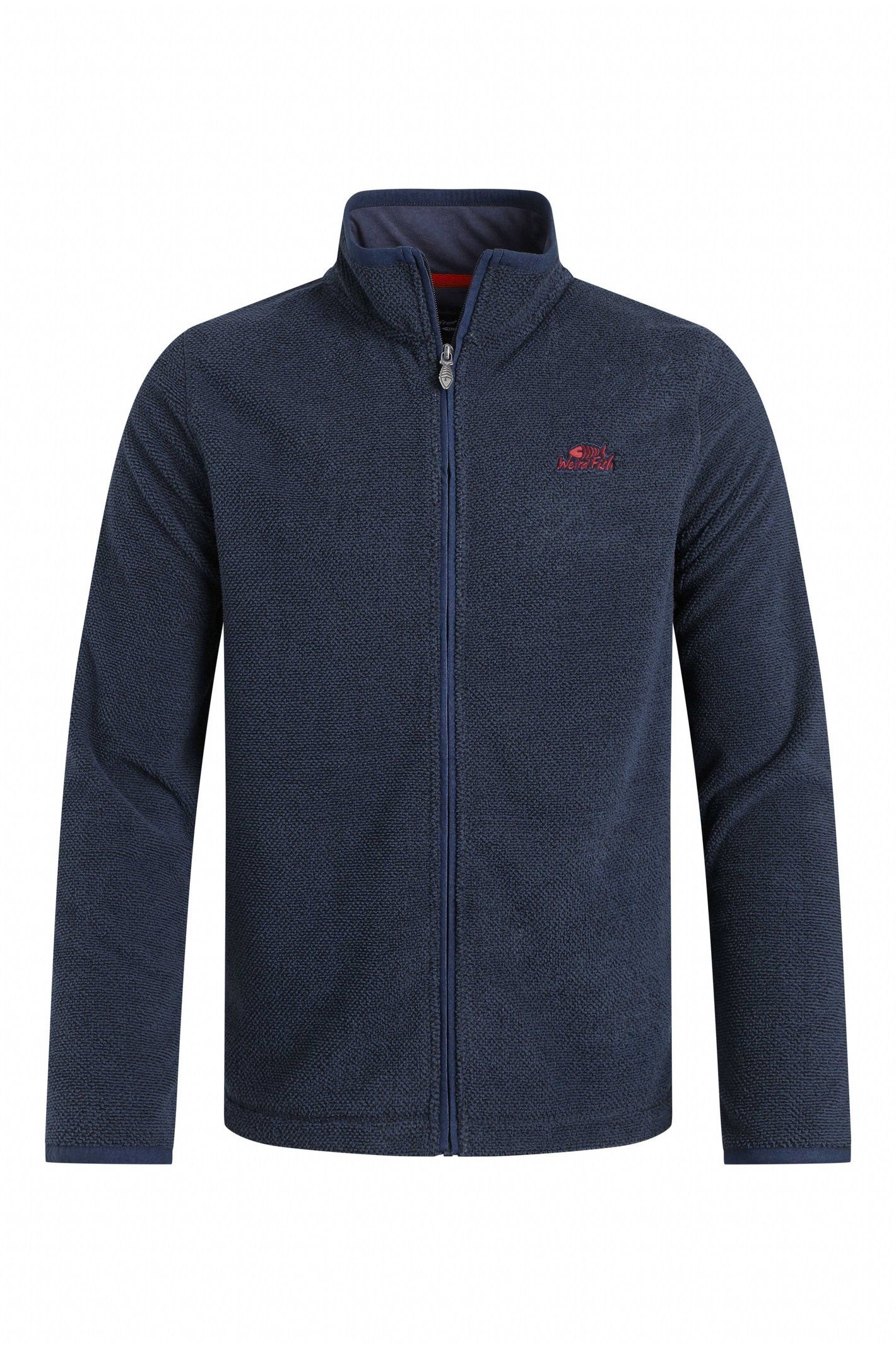 Weird Fish Weird Fish Men's Merrill Full Zip Textured Fleece in Midnight - 2