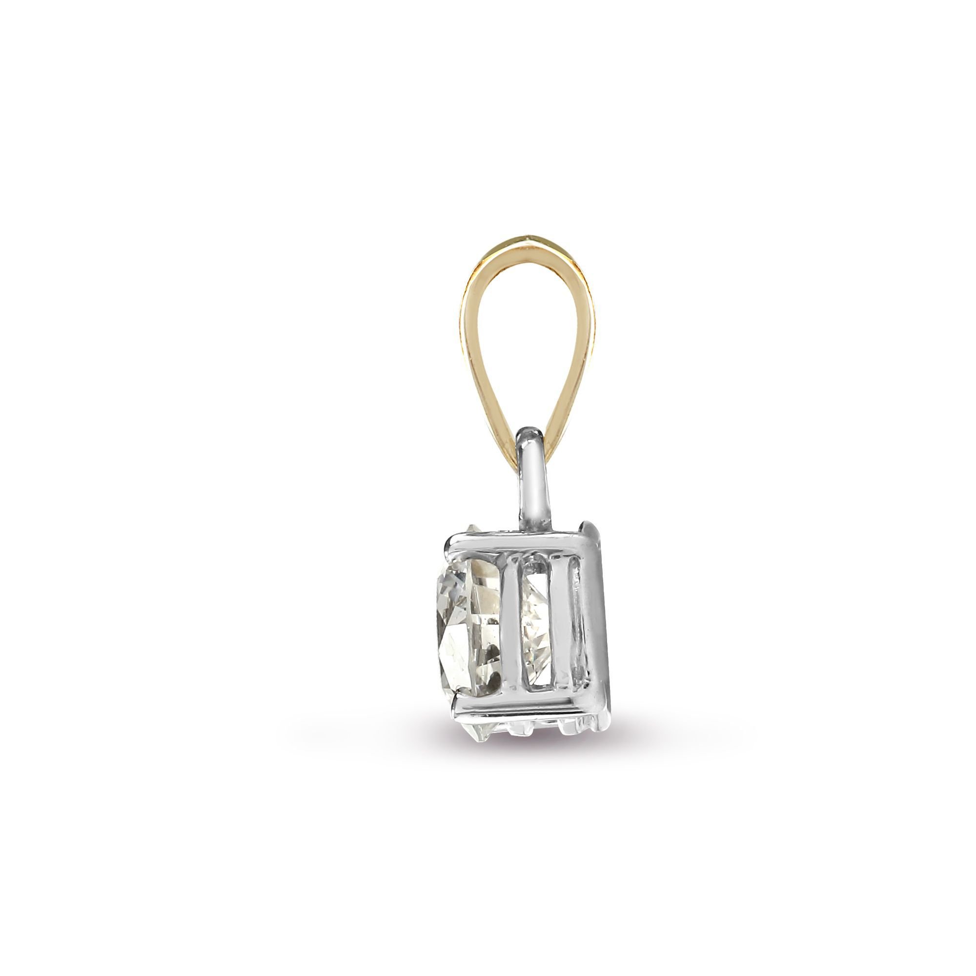 Jewelco London Jewelco London Women's 18ct Gold 0.25ct Diamond Solitaire Charm Pendant - 2
