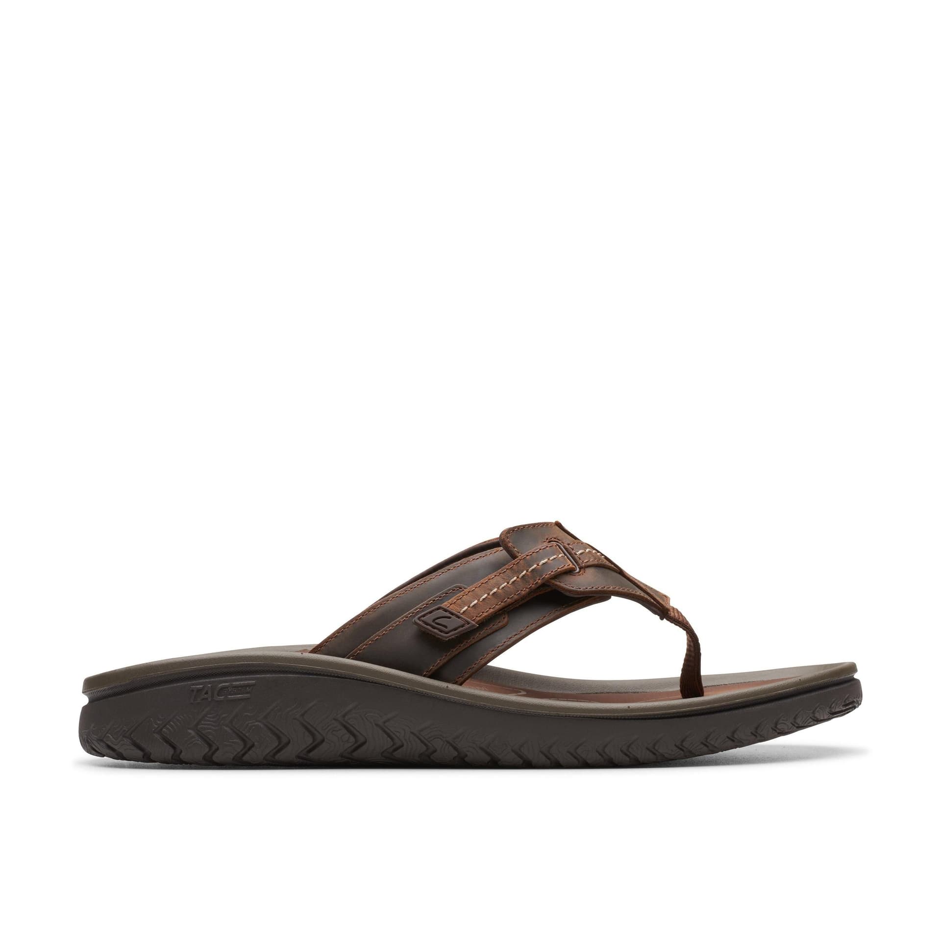Clarks Clarks Men's Wesley Sun Beeswax Leather Flip Flops in Brown