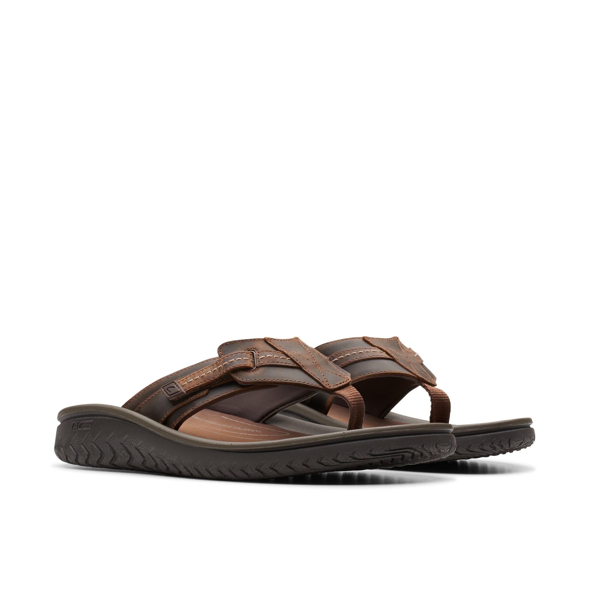 Clarks Clarks Men's Wesley Sun Beeswax Leather Flip Flops in Brown - 4