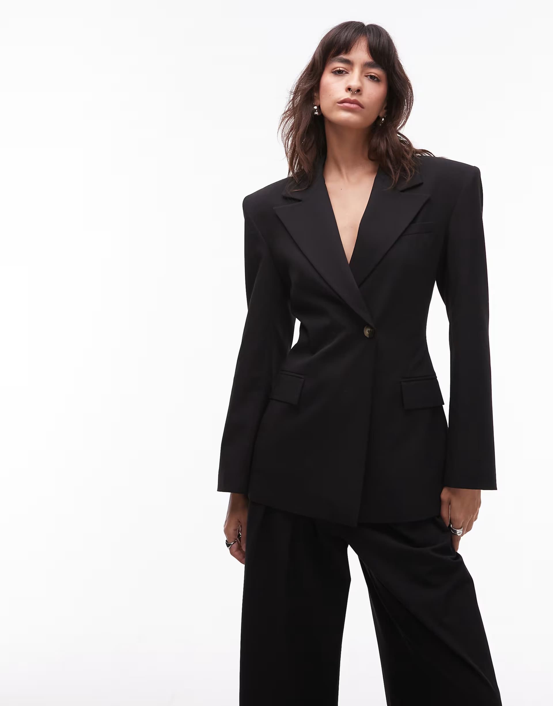 ASOS ASOS DESIGN cinch high break point blazer in black