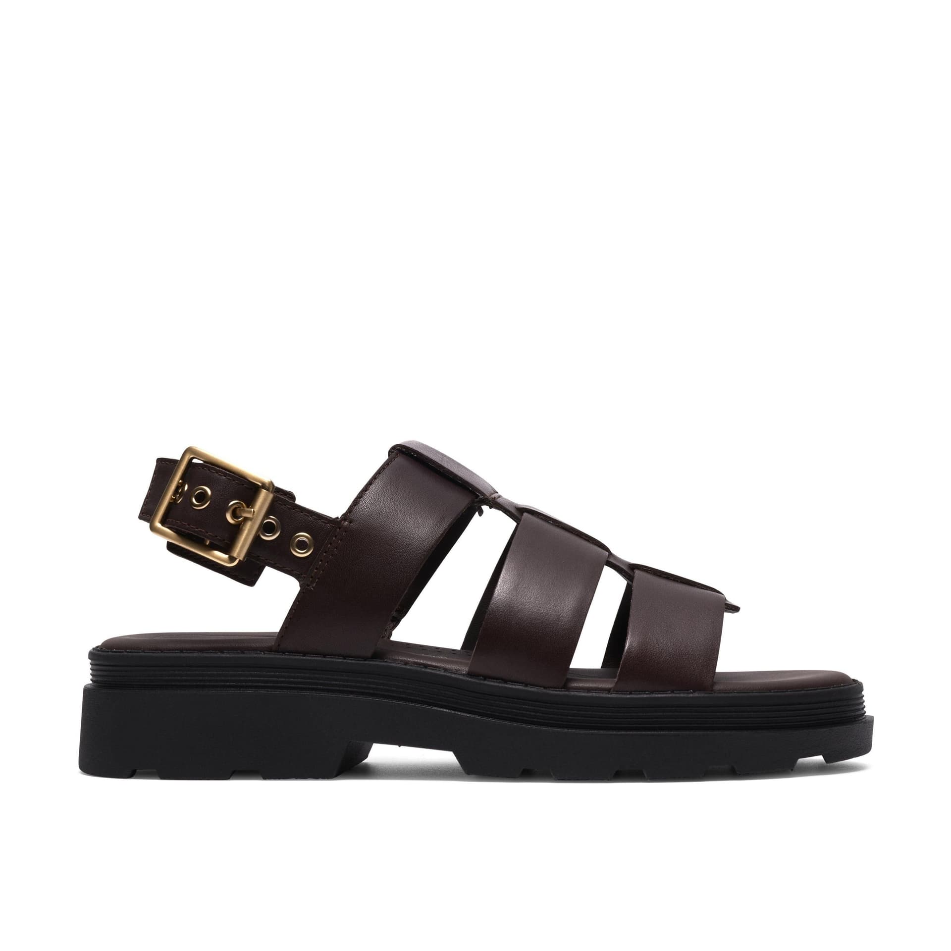 Clarks Clarks Women's Orinoco3 Strap Dark Brown Leather Flat Sandals