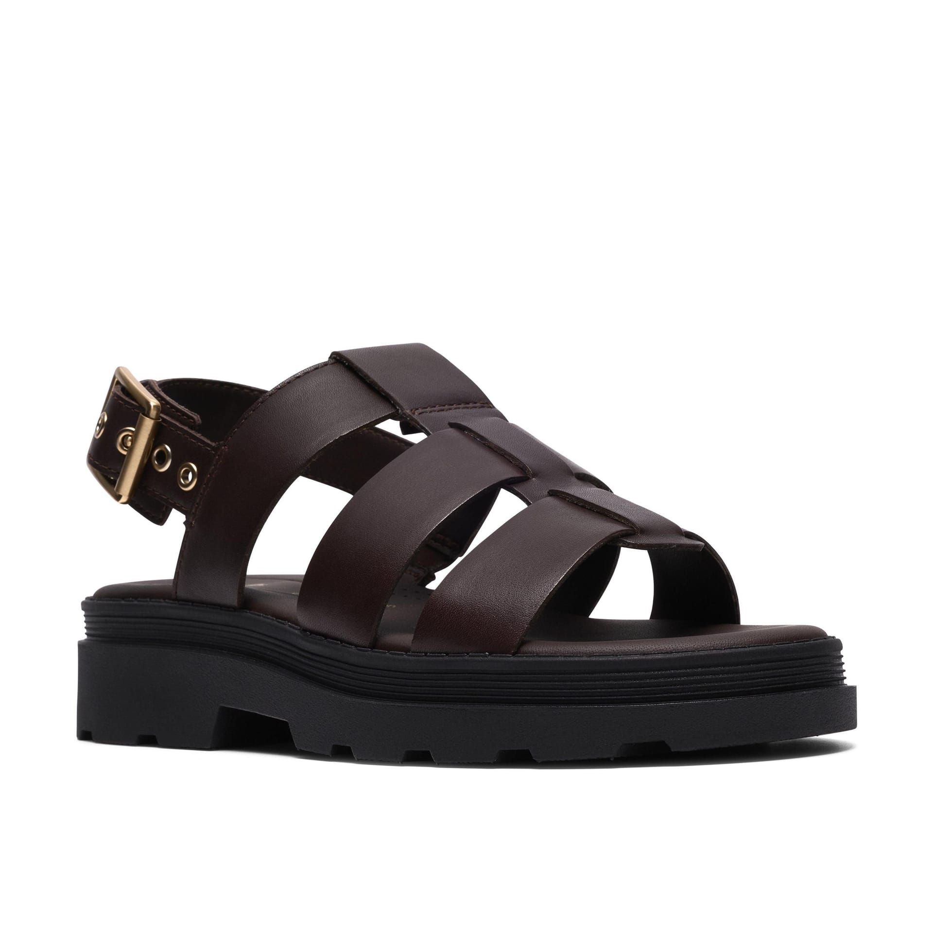 Clarks Clarks Women's Orinoco3 Strap Dark Brown Leather Flat Sandals - 4