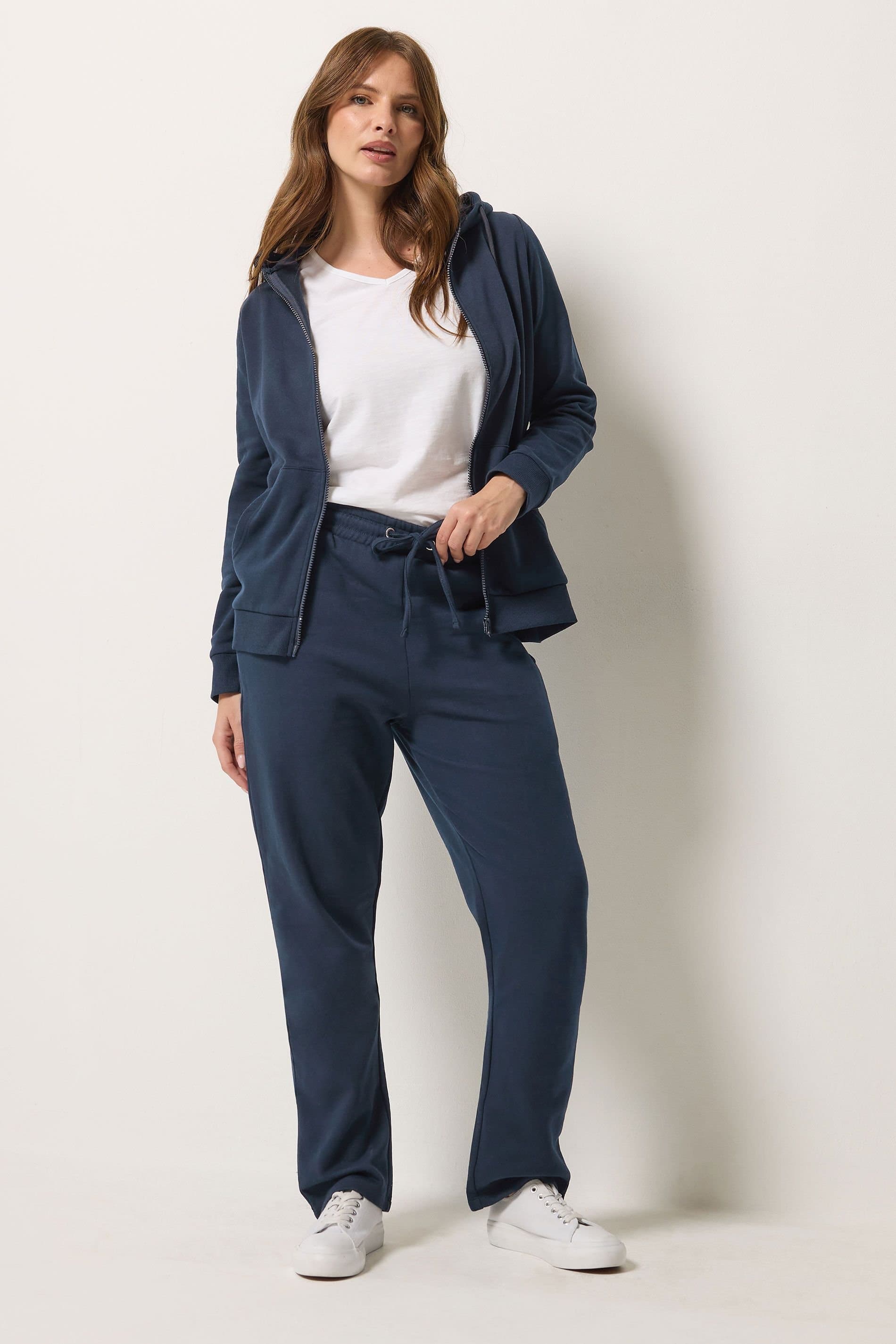 M&Co M&Co Women's Zip Through Hoodie & Straight Leg Joggers Set In