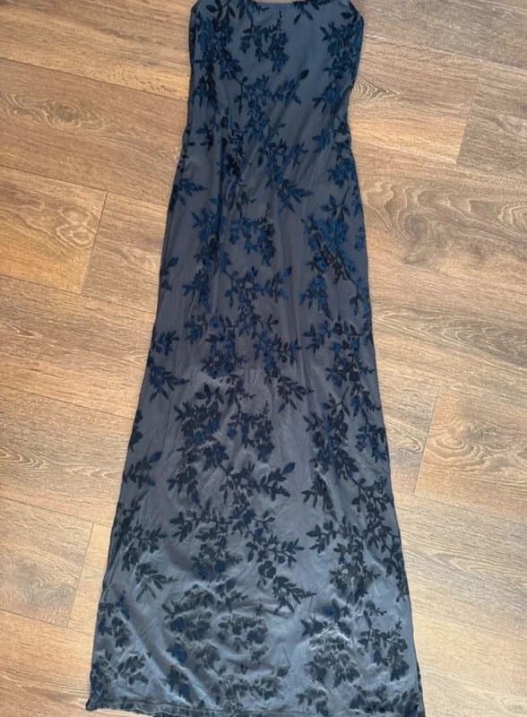 ASOS ASOS Small burn out velvet maxi dress in black