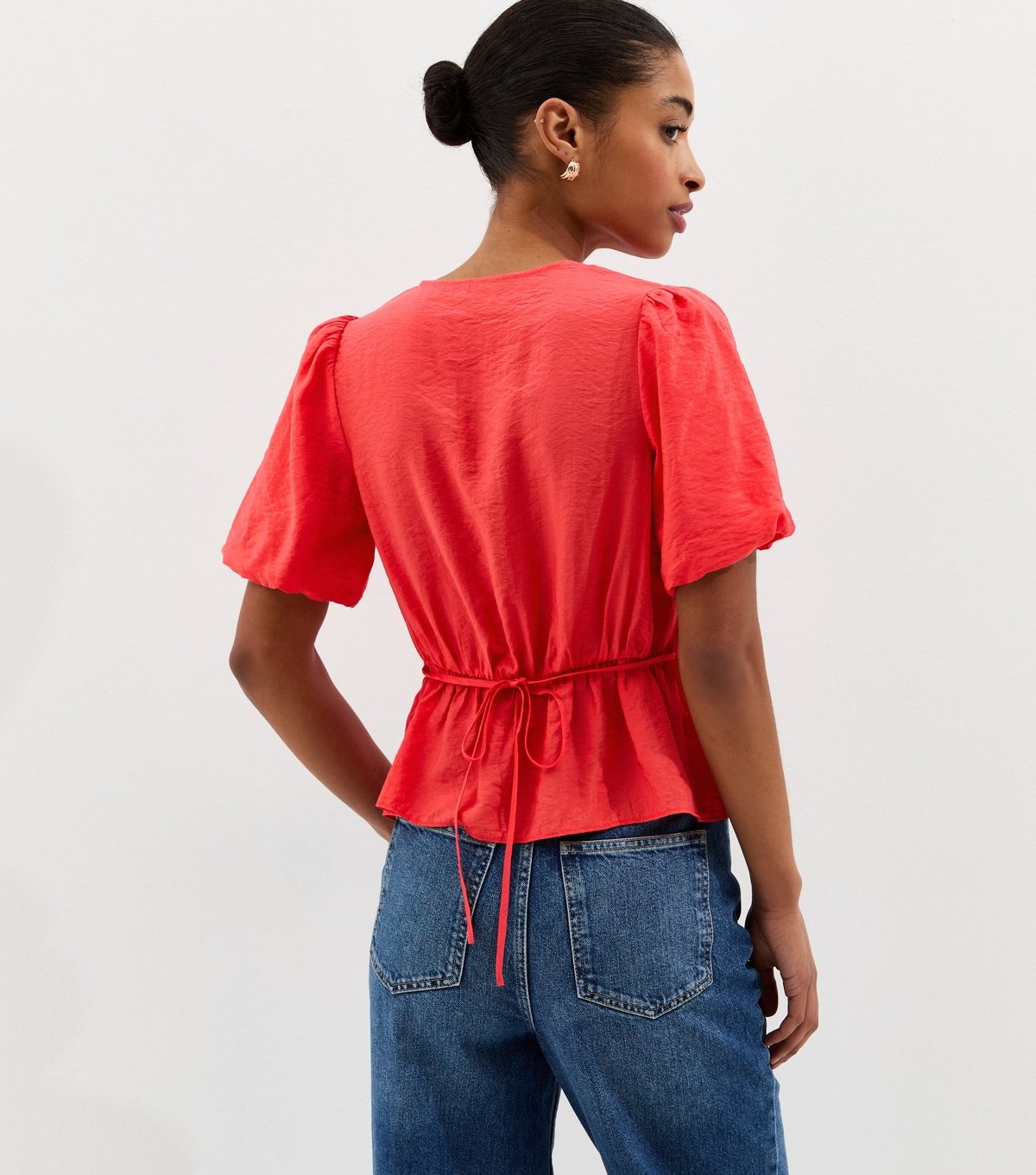 New Look Women's Coral Lace Trim Button up Tea Blouse New Look - 4