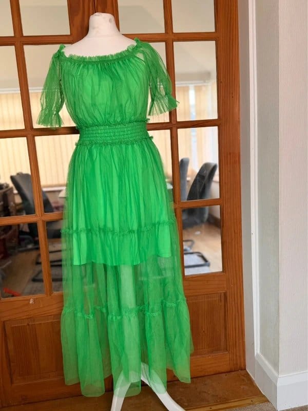 New Look Bright Green Tulle Midi Dress