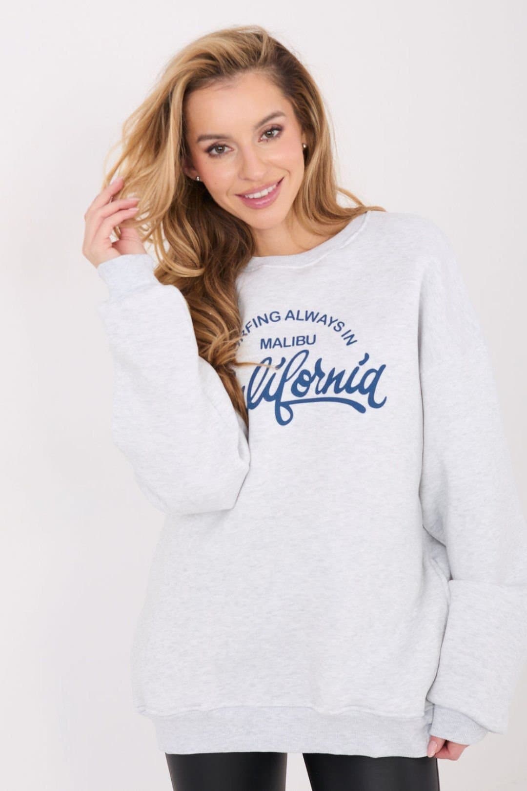 Love Lace Love Lace Grey Cotton Elastane Sweatshirt with Pockets