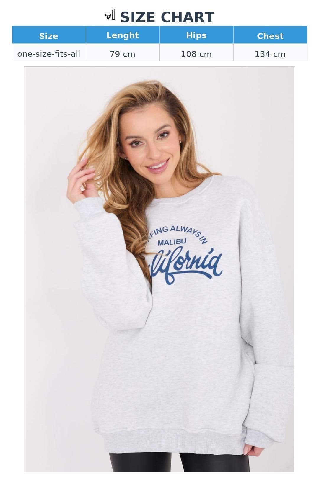 Love Lace Love Lace Women's Elongated Cotton Elastane Sweatshirt with Pockets in Grey - 4