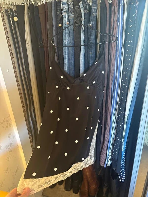 ASOS Design Polka dot top with lace