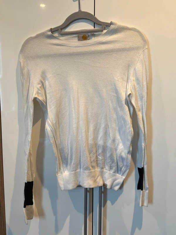 Carhartt White Carhartt Fine Knit Jumper with Contrast Details