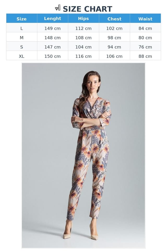 Love Lace Love Lace Women's Patterned Pleated Waist Jumpsuit with Pockets - 3