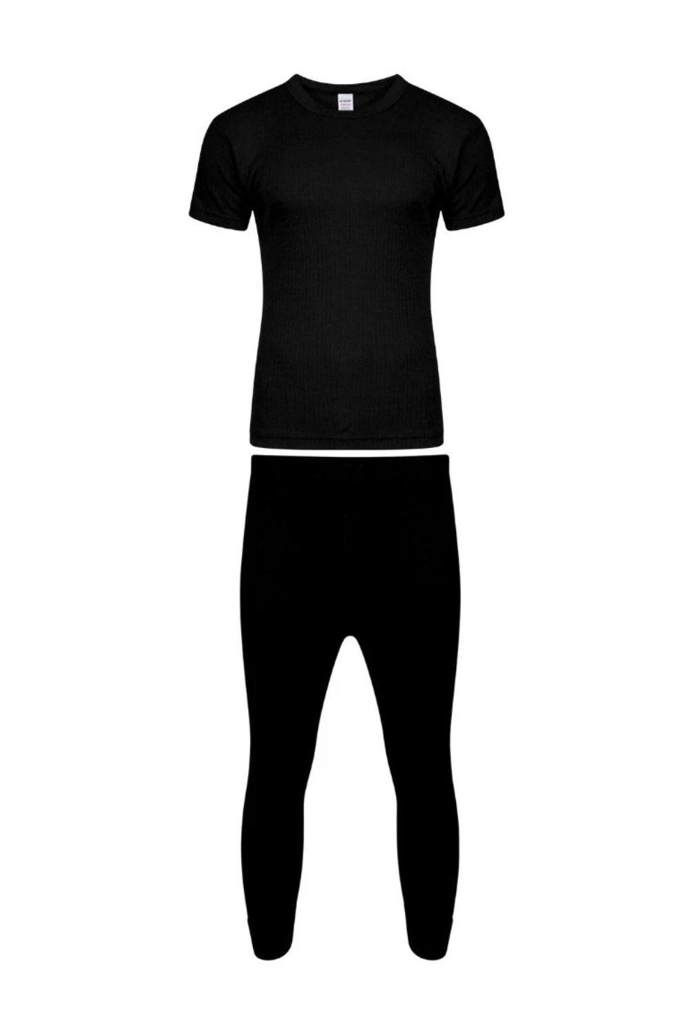 Just Essentials Just Essentials Men's 2 Piece Thermal Base Layer Set in Black - 2