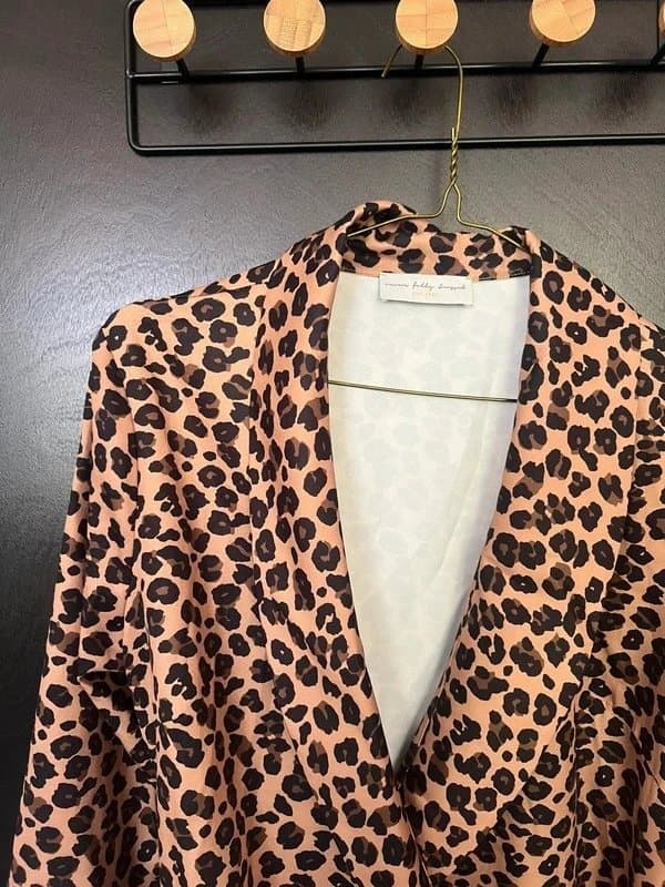 Never Fully Dressed Never fully dressed wrap dress in leopard print