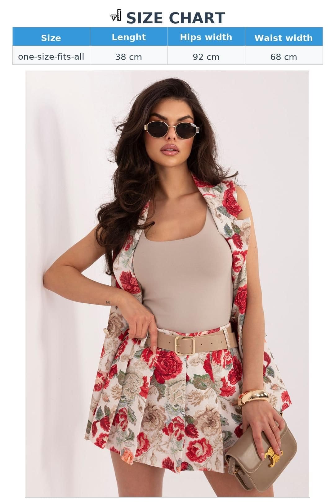 Love Lace Love Lace Women's Floral Pleated Skirt Shorts with Elastic Waist in White - 4