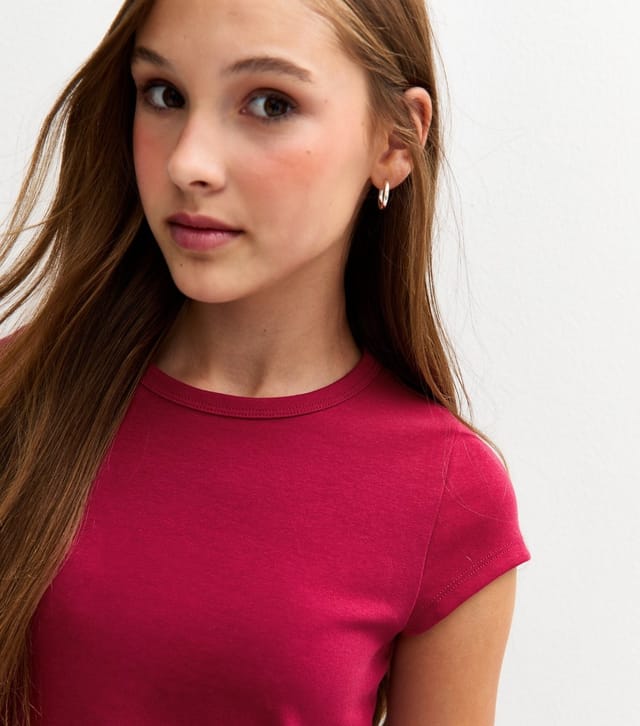 New Look Girls' Dark Burgundy Short Sleeve Baby Tee Top New Look - 2