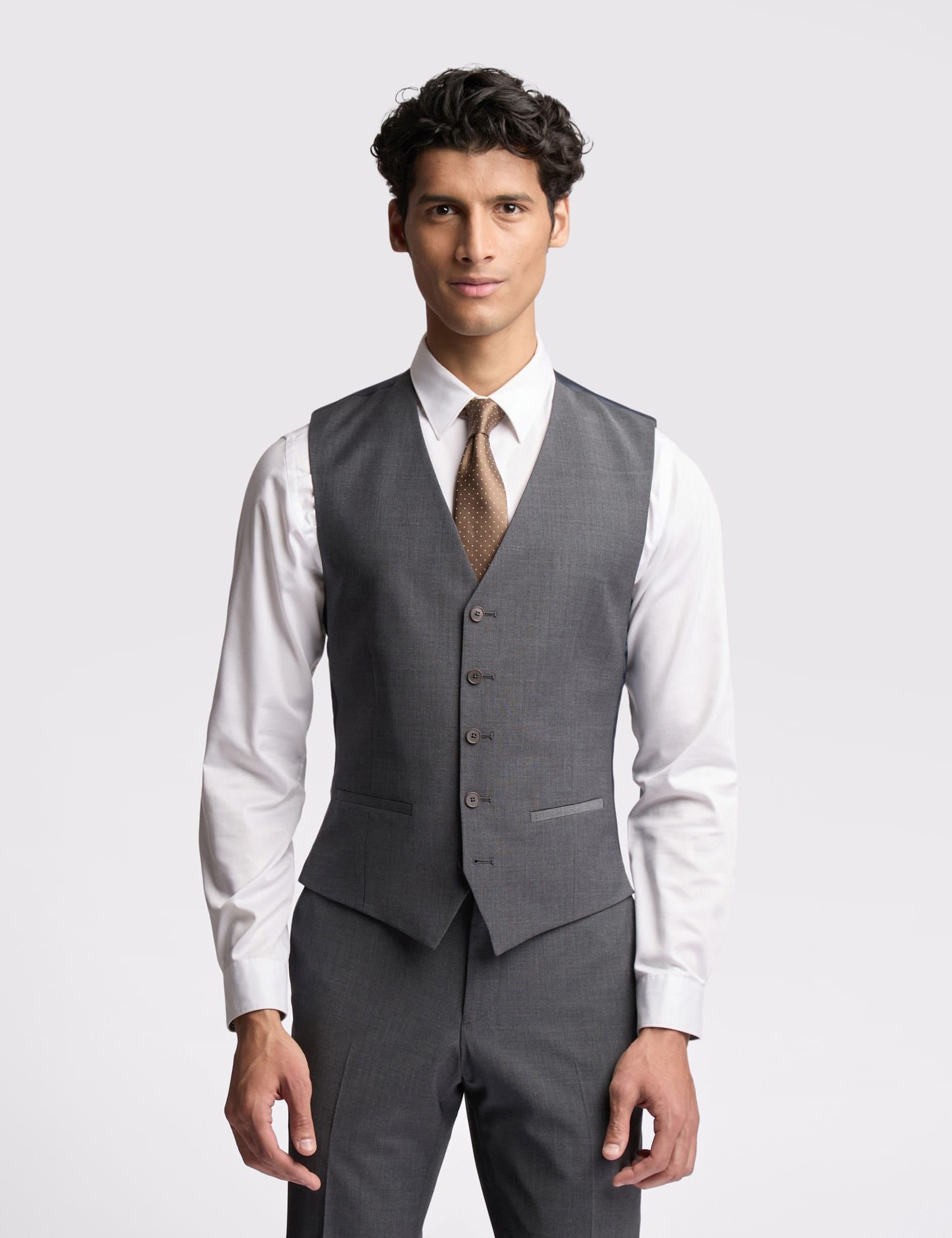 Ted Baker Ted Baker Men's Premium Charcoal Panama Slim Waistcoat in Grey