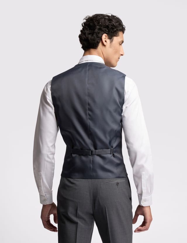 Ted Baker Ted Baker Men's Premium Charcoal Panama Slim Waistcoat in Grey - 2