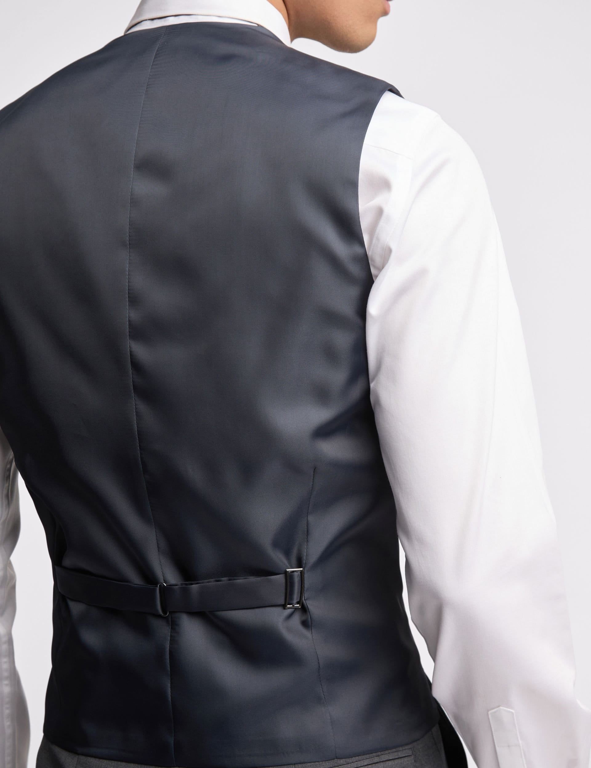 Ted Baker Ted Baker Men's Premium Charcoal Panama Slim Waistcoat in Grey - 4