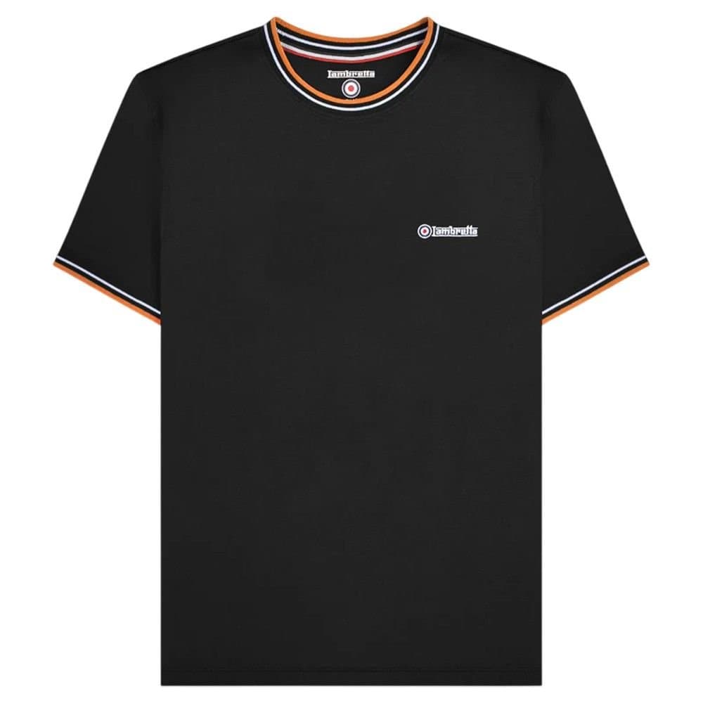 Lambretta Lambretta Men's AW24 Twin Tip Pique T-Shirt in Jet Black