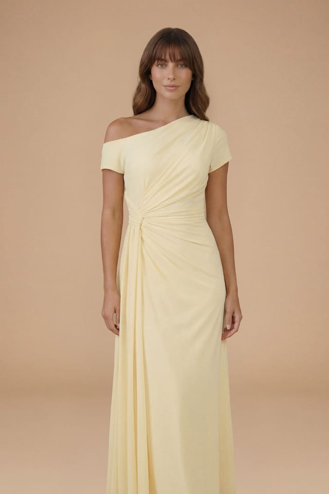 Oasis Oasis Women's Mesh & Satin Drop Shoulder Bridesmaid Dress in Butter - 2