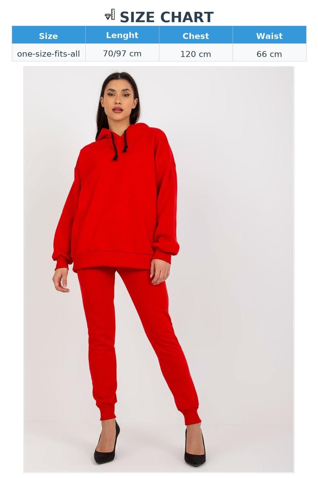 Love Lace Love Lace Women's Hooded Sweatshirt & Zipper Pants Set in Red - 4
