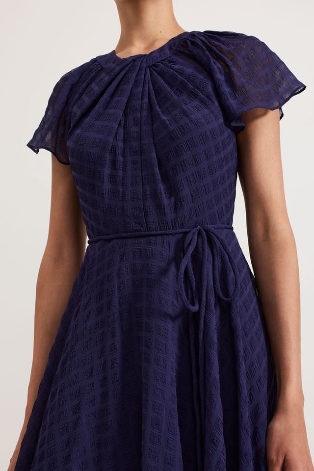 Phase Eight Phase Eight Women's Gwen Pleated Textured Dress in Dark Navy - 3