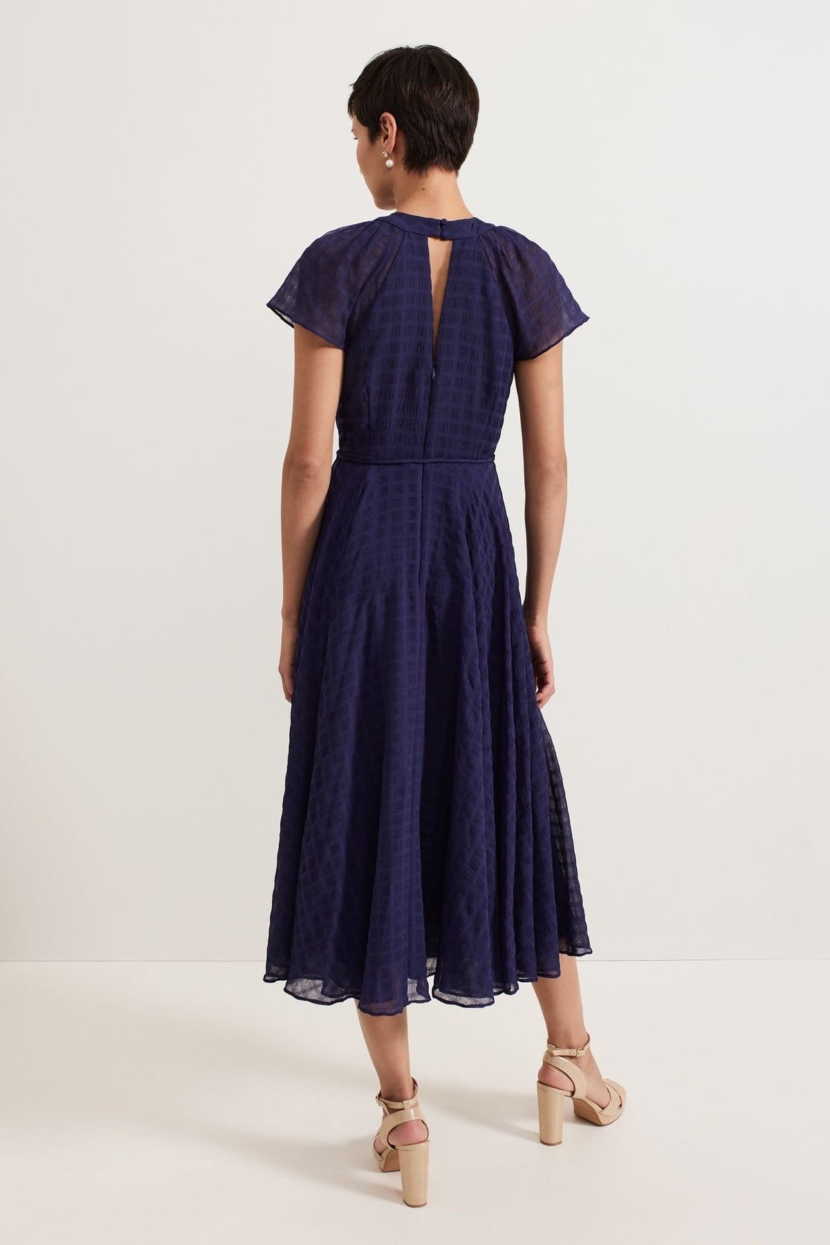 Phase Eight Phase Eight Women's Gwen Pleated Textured Dress in Dark Navy - 4
